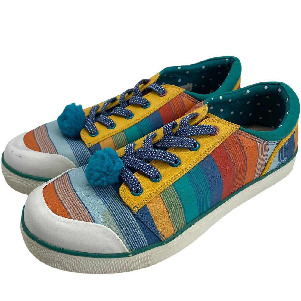 Striped Sneakers Slip On Matilda Jane Finish Line Pom Rainbow 28373A Women's 6